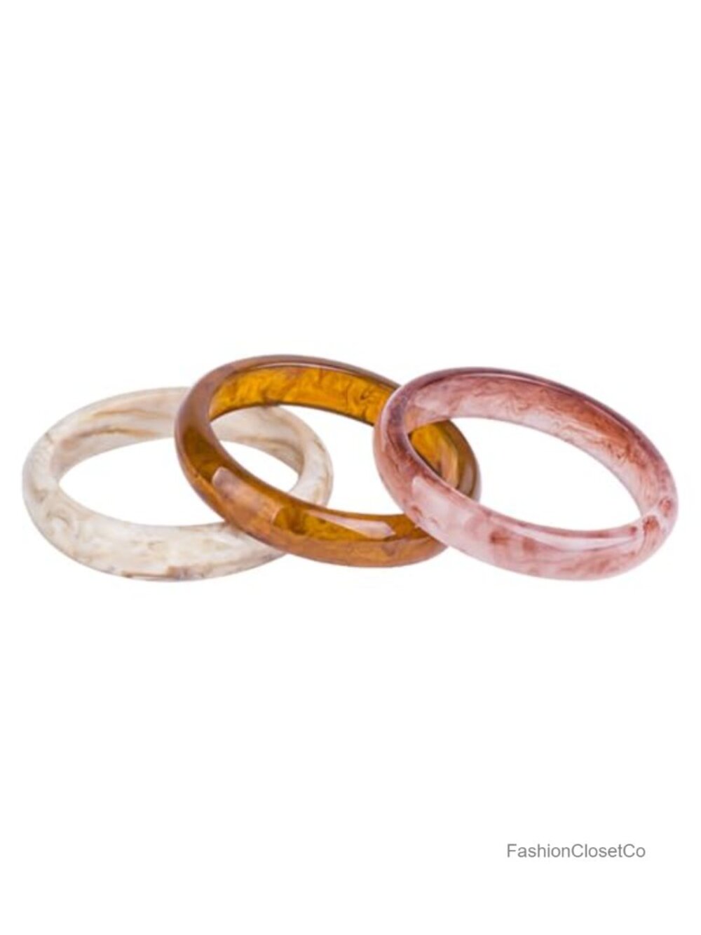 Set of 3 Tortoiseshell Acrylic Resin Cuff Bracelets Geometric Punk Women